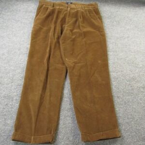 Dockers Corduroy Pants Mens 36x30 Brown Pleated Cuffed Relaxed Fit Retro Grandpa